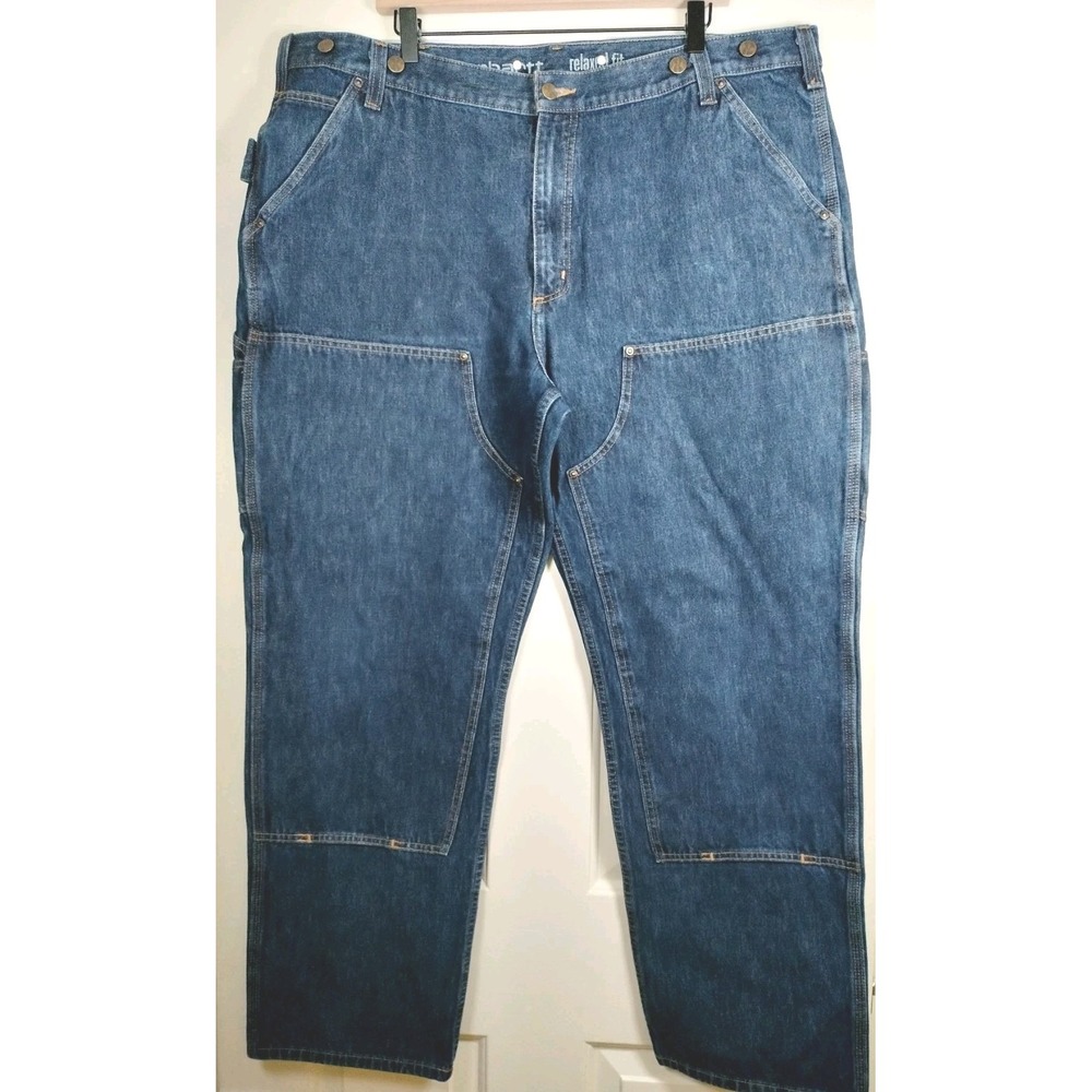 Carhartt Utility Logger Denim Jeans Men 42x32 (31)Relaxed Fit Rugged Flex